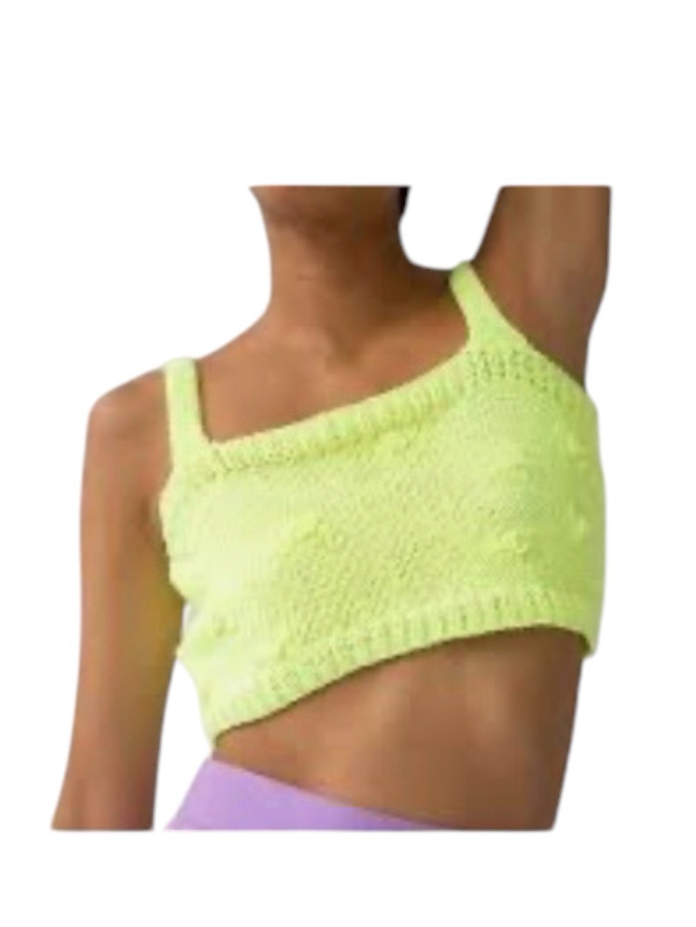 Tach Clothing Yellow Knit Crop Top Bra Bobbles 100% Cotton Summer Size Medium